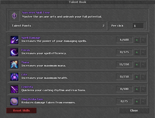 Sorcerer Skill Tree