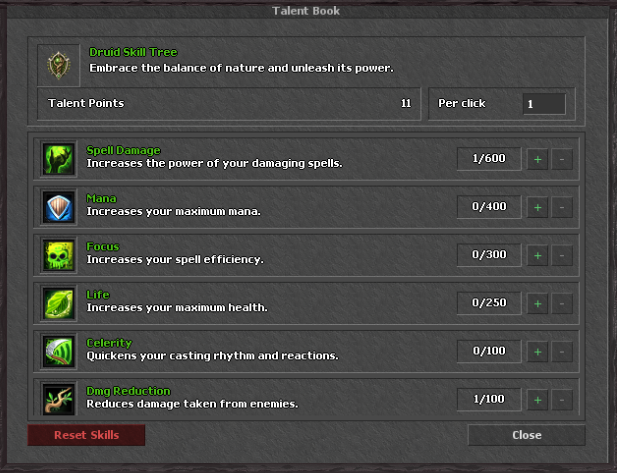 Druid Skill Tree